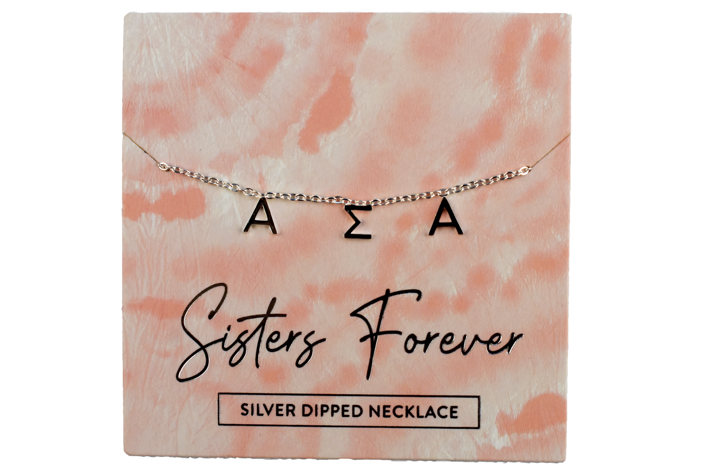 Alpha Sigma Alpha Silver Greek Letters Necklace