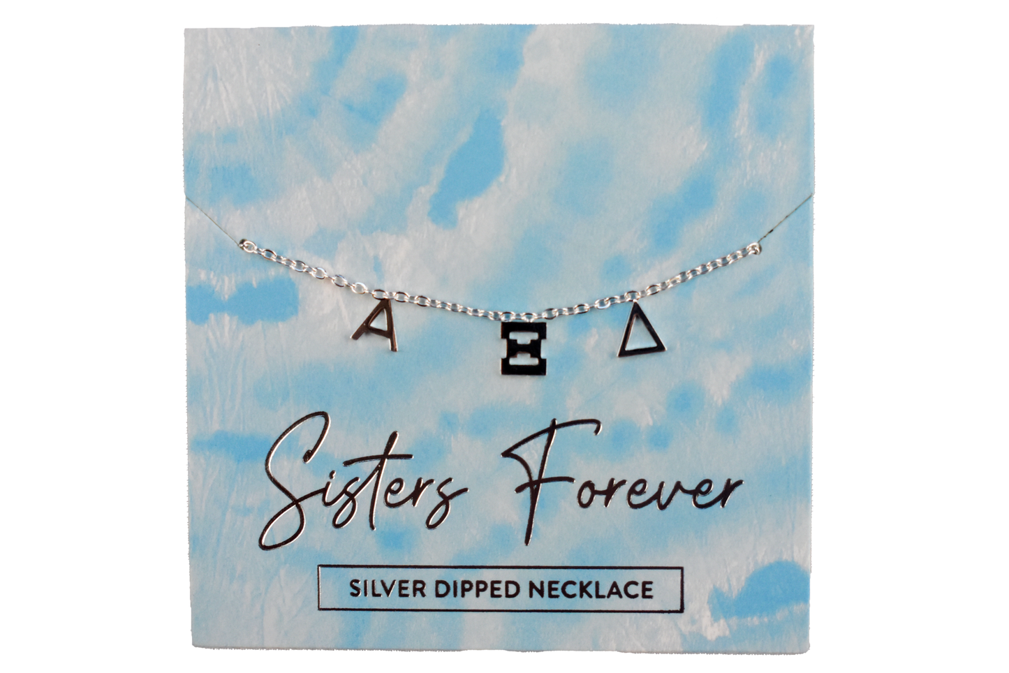 Alpha Xi Delta Silver Greek Letters Necklace