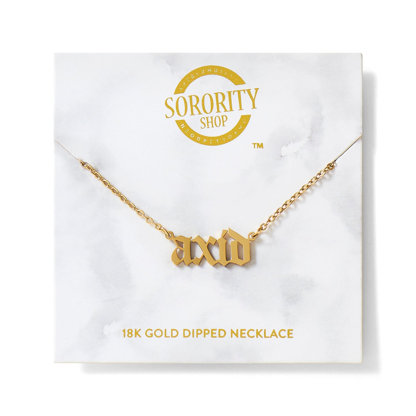 Alpha Xi Delta Old English Style Sorority Necklace
