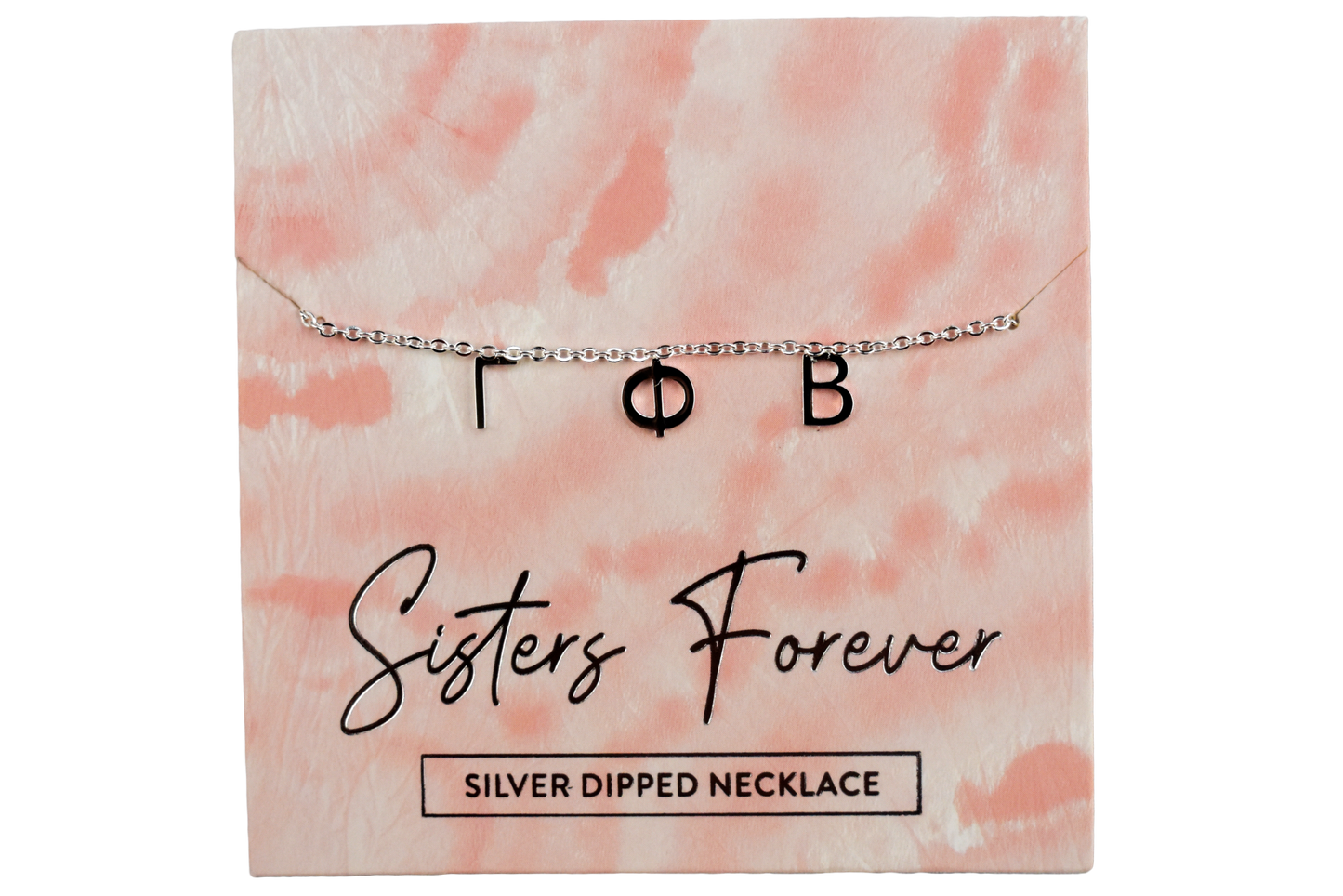 Gamma Phi Beta Silver Greek Letters Necklace