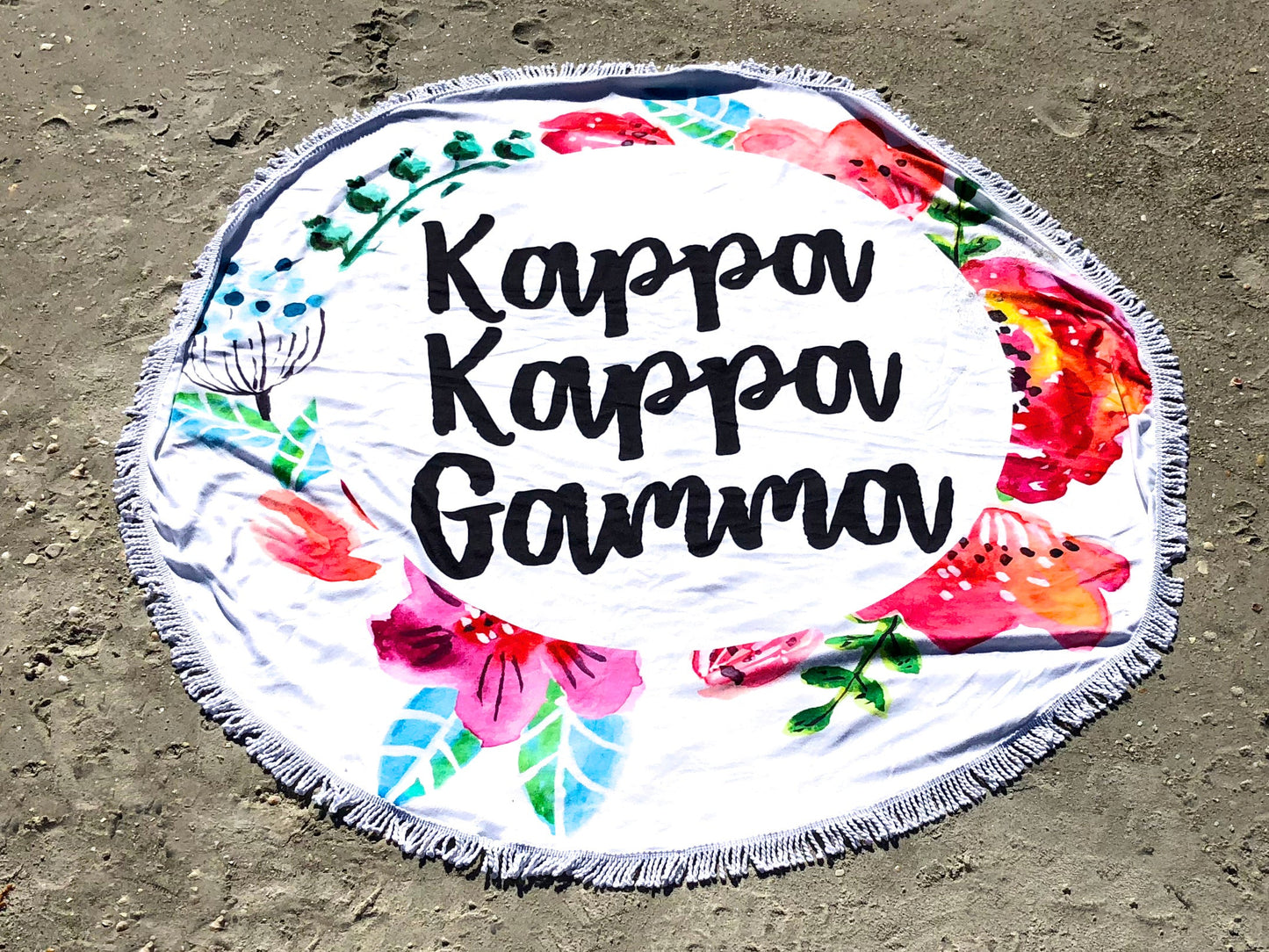 Kappa Kappa Gamma <br> Floral Fringe Towel <br> Blanket