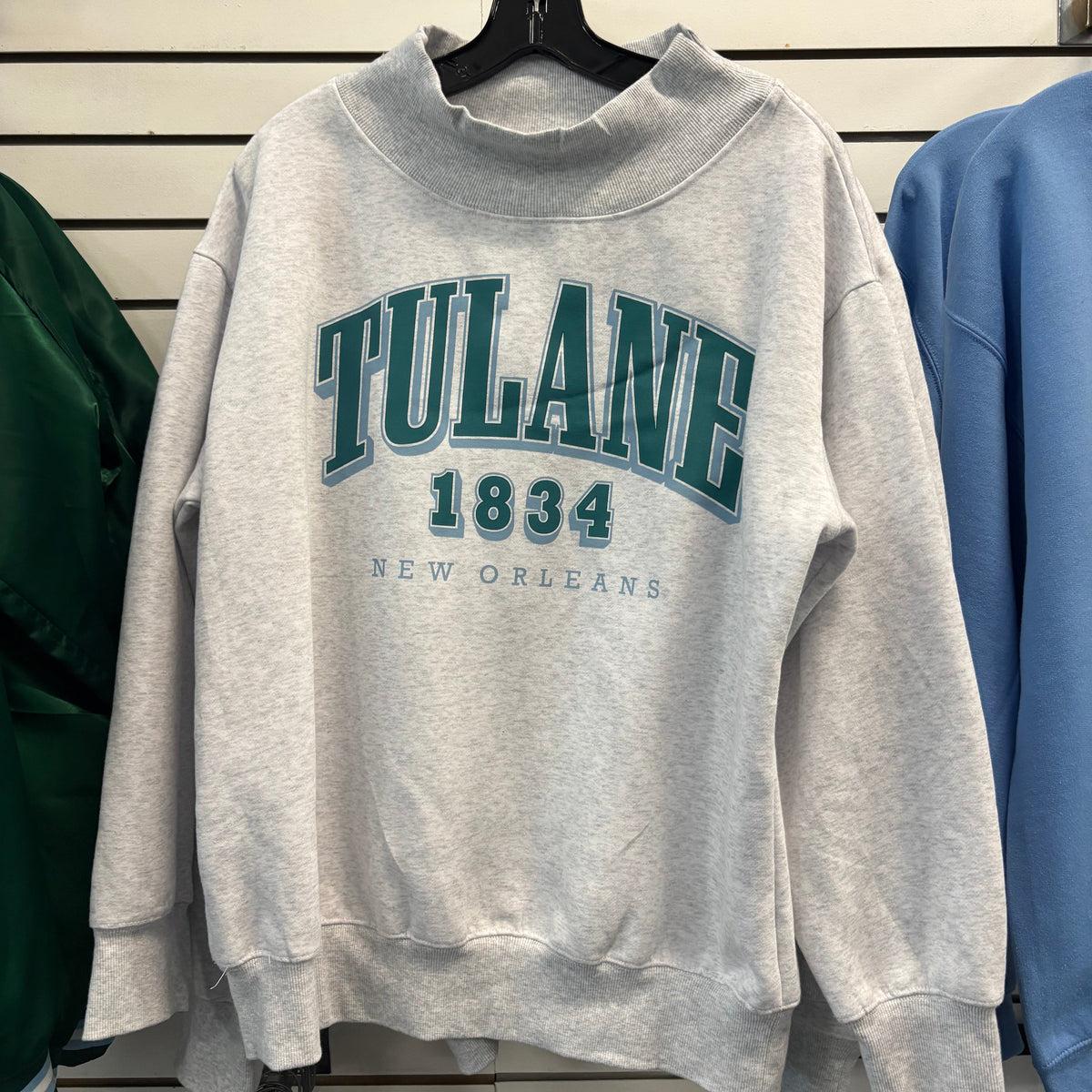 Tulane 1834 Mock Neck Sweatshirt