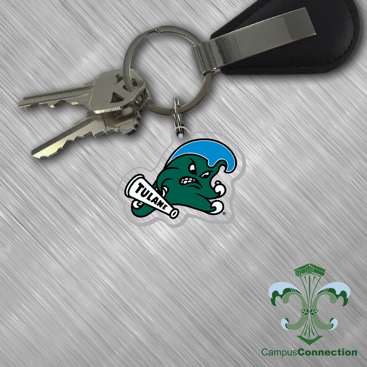 Tulane Angry Wave Acrylic Keychain