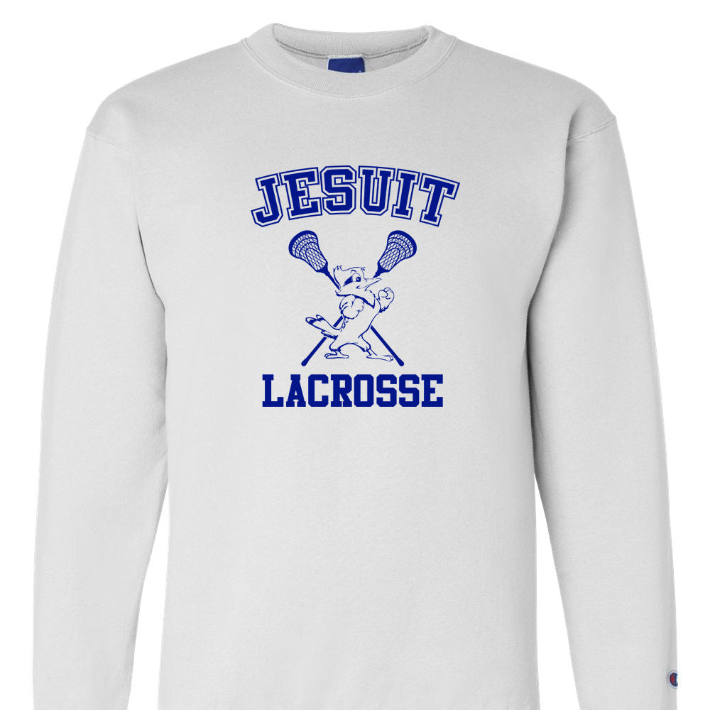 Jesuit Lacrosse Jayson Champion Crewneck Sweatshirt - White