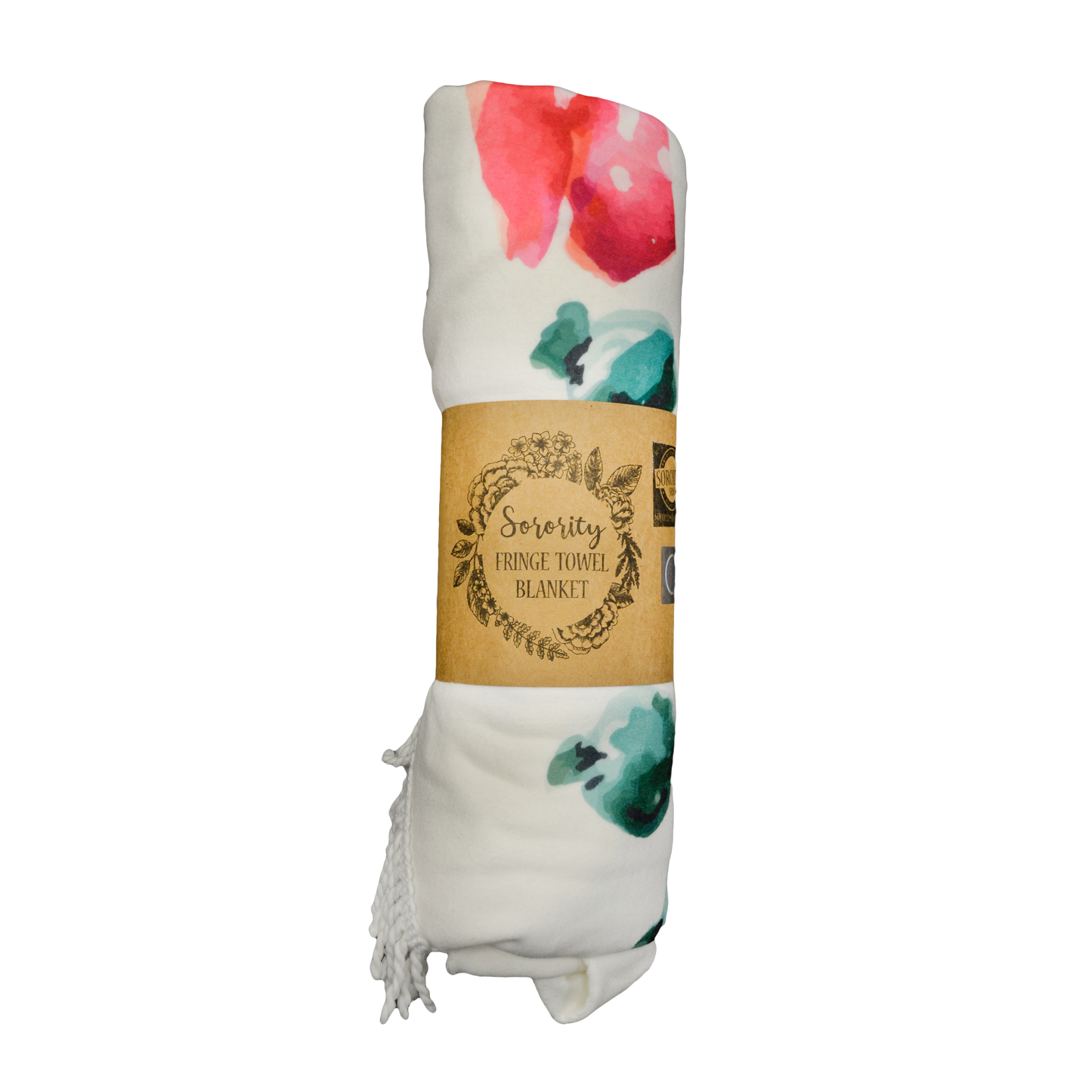 Alpha Omicron Pi <br>Floral Fringe Towel <br> Blanket