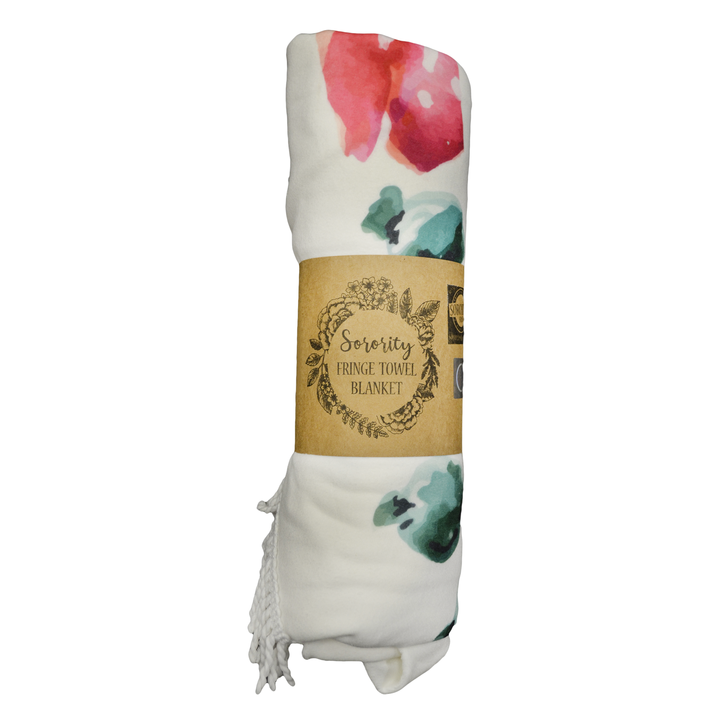 Alpha Gamma Delta <br> Floral Fringe Towel <br> Blanket