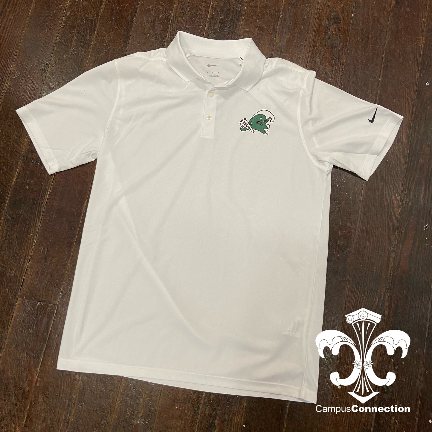 Tulane Nike Micro Pique Polo - White