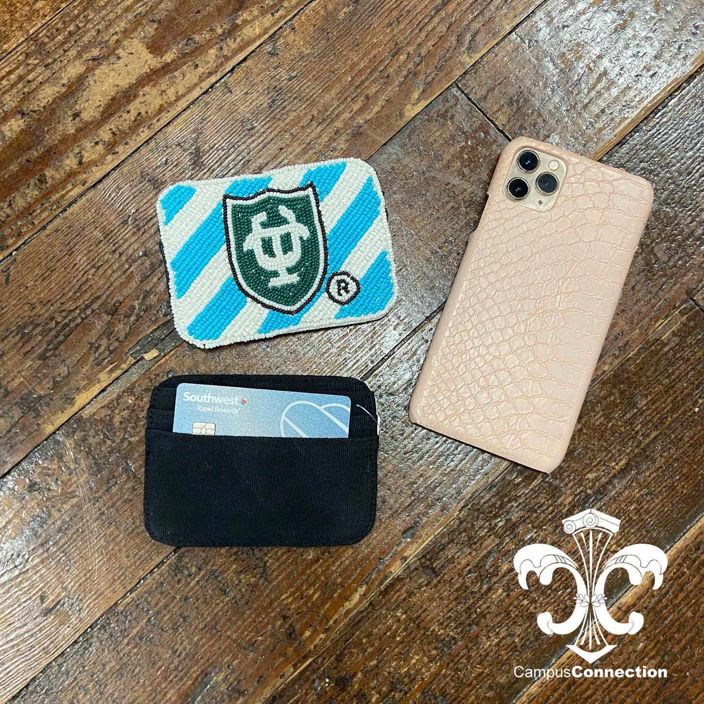 Tulane Beaded Card Holder