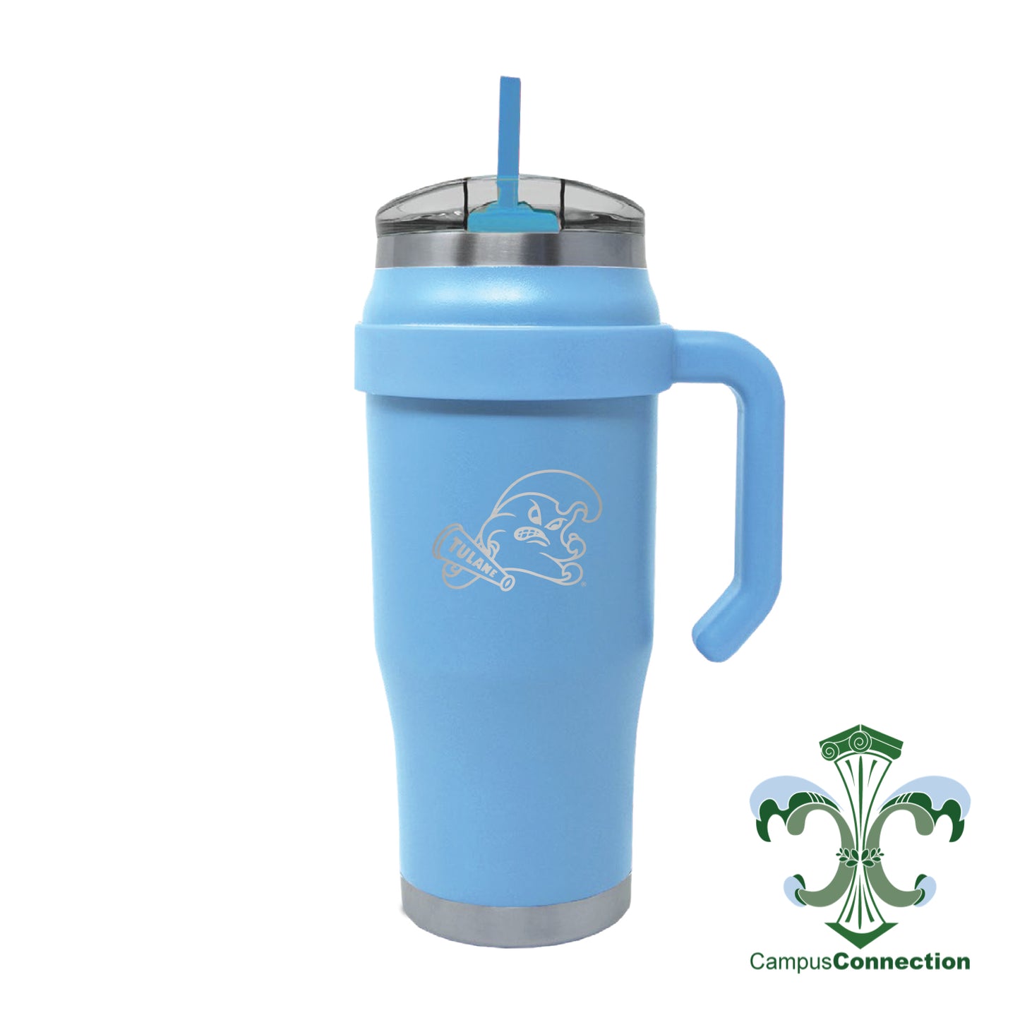Tulane Angry Wave 32oz. Travel Mug with Handle