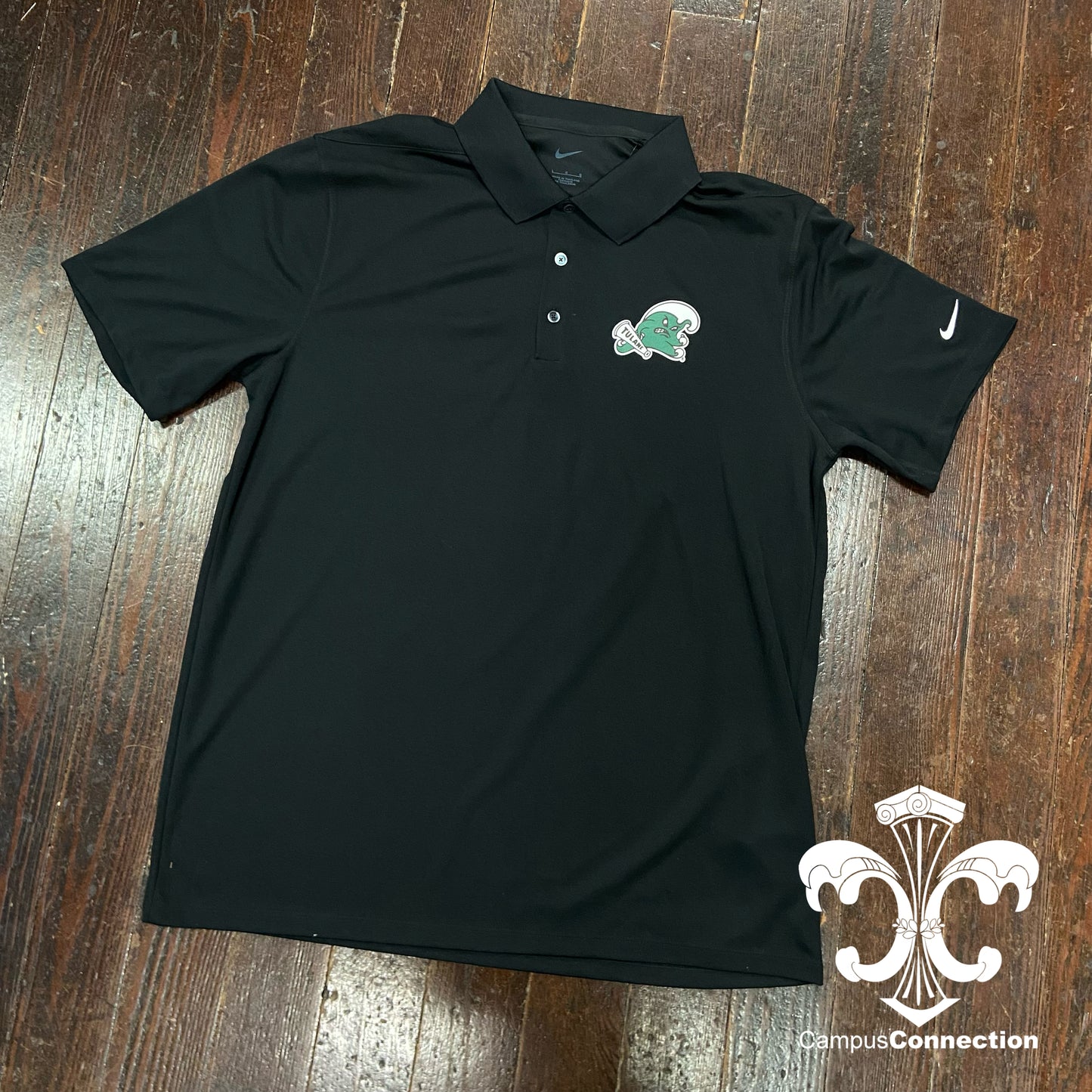 Tulane Nike Micro Pique Polo - Black