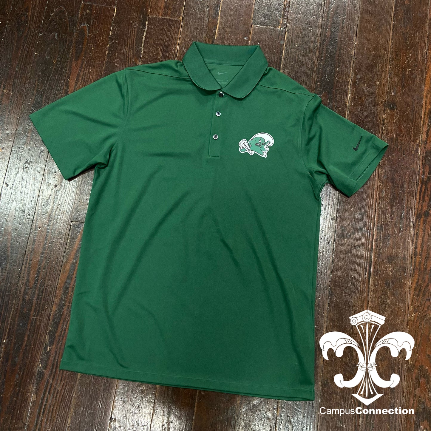 Tulane Nike Micro Pique Polo - Green