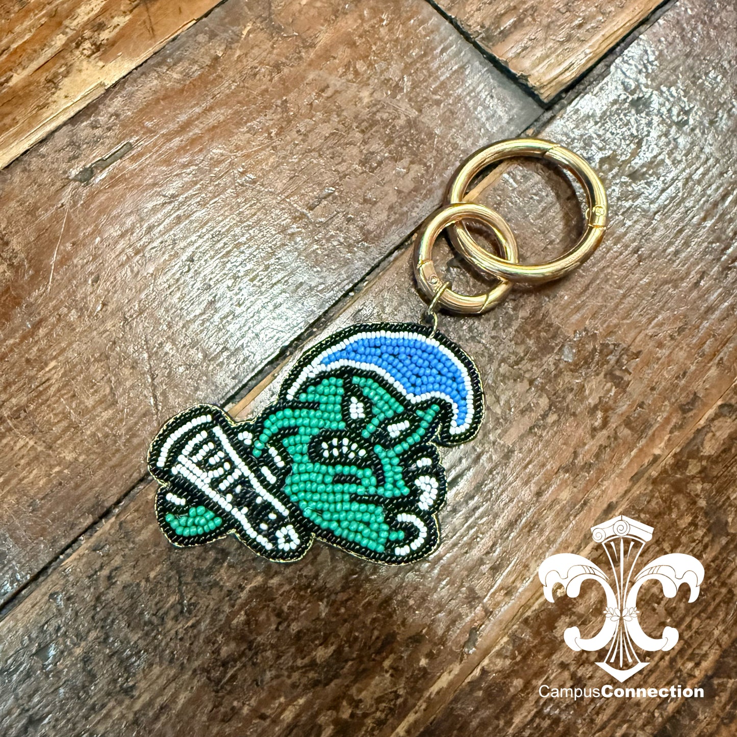 Beaded Angry Wave Purse Charm Keyring
