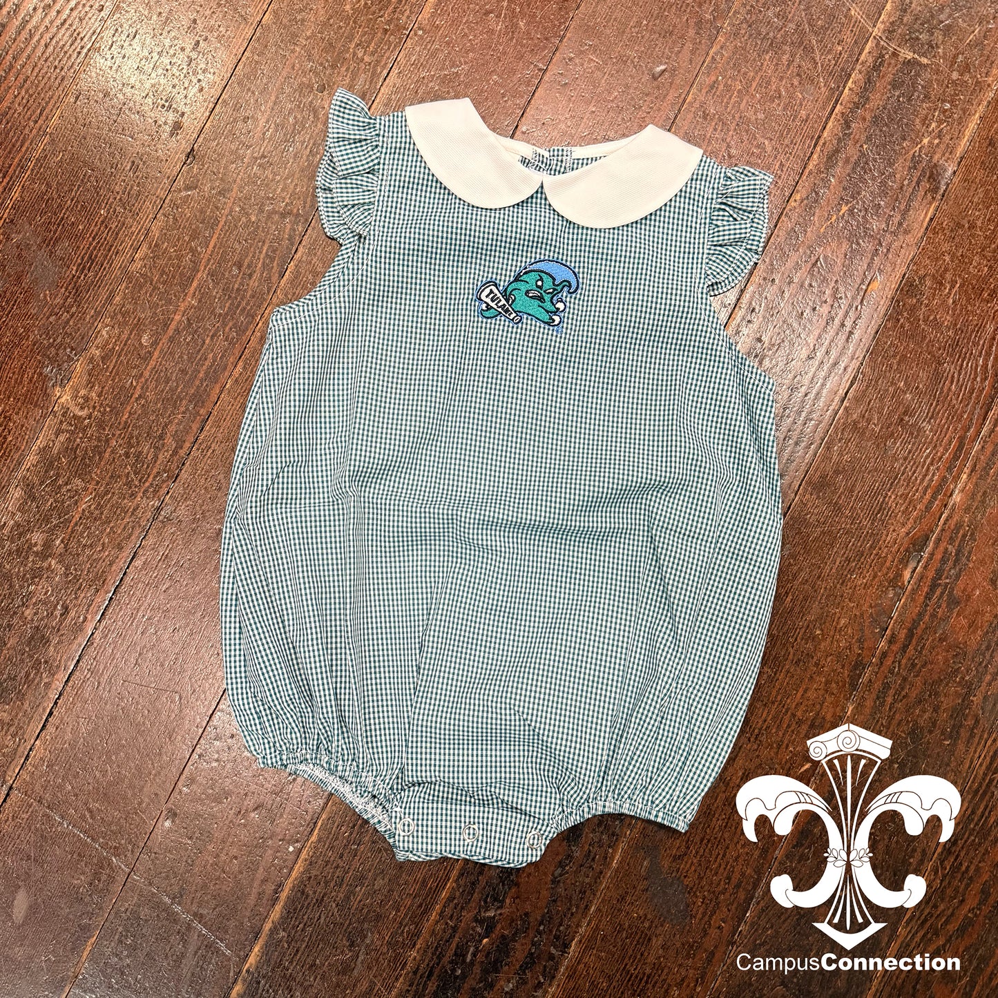 Tulane Baby Caroline Angel Wing Bubble Onesie