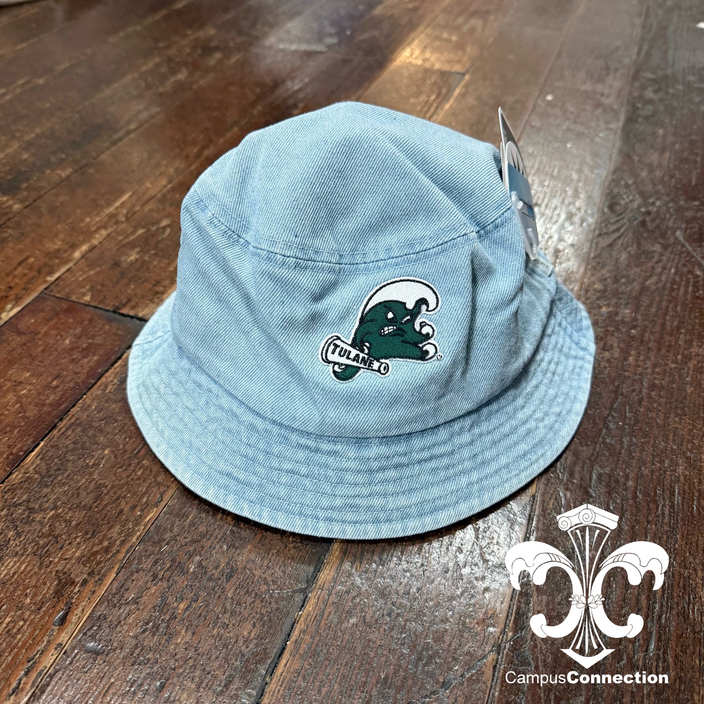 Tulane Angry Wave Denim Bucket Hat