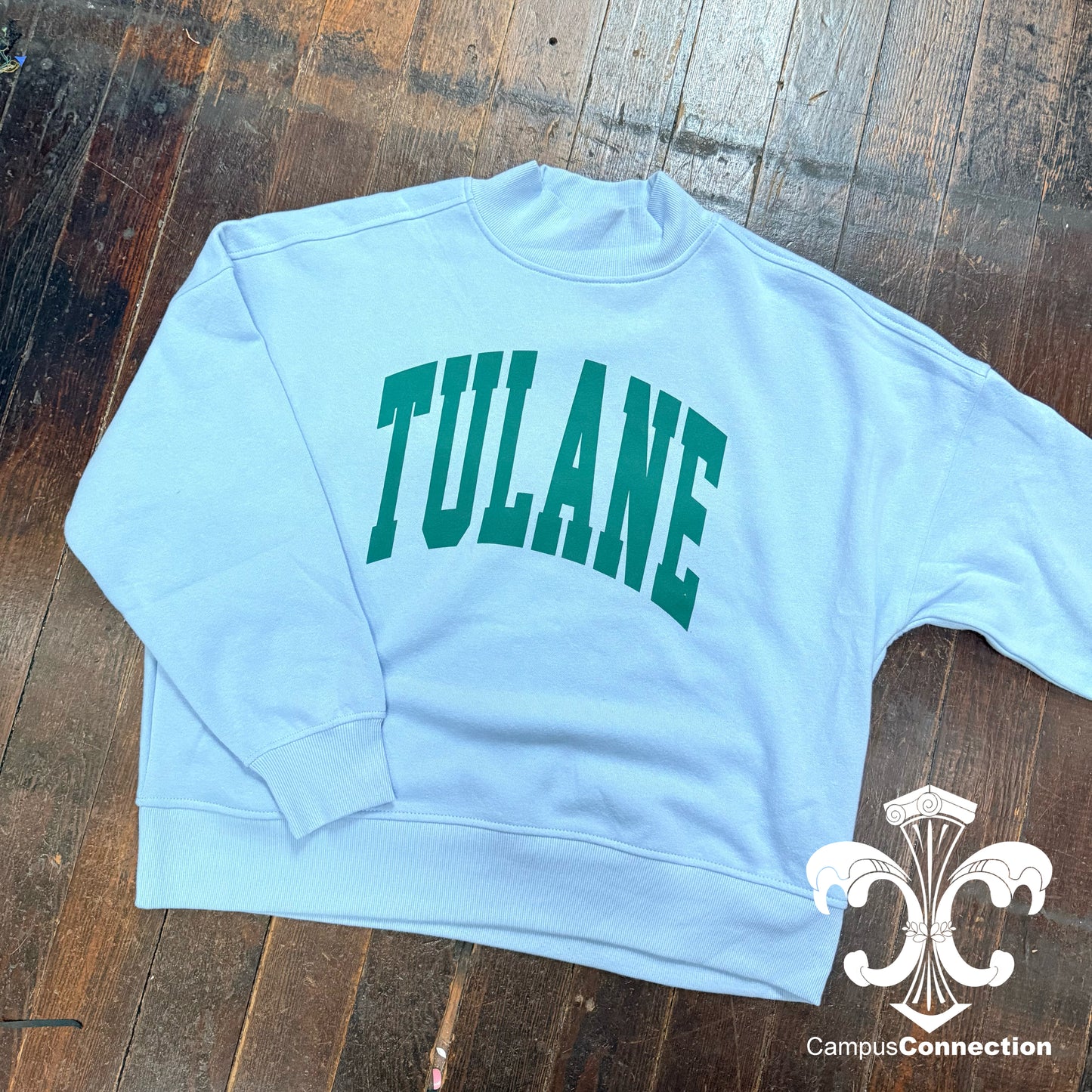 Tulane Mock Neck Sweatshirt - Blue