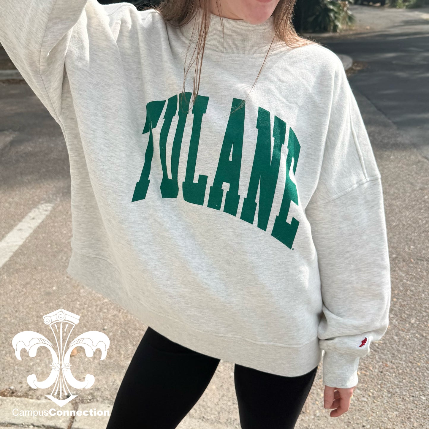 Tulane Mock Neck Sweatshirt - Blue