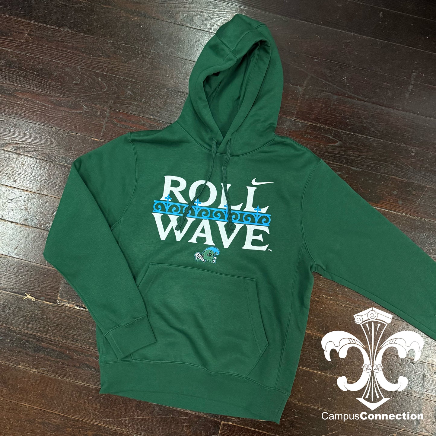 Tulane Nike Roll Wave Wrought Iron Hooded Sweatshirt