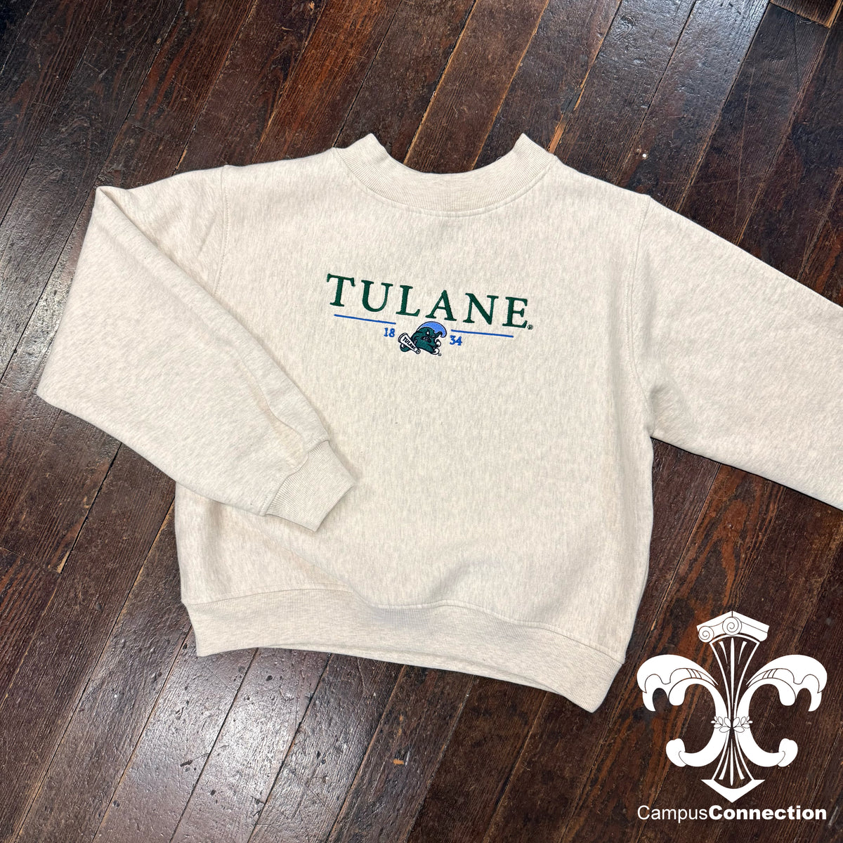 Tulane Embroidered Mock Neck Sweatshirt