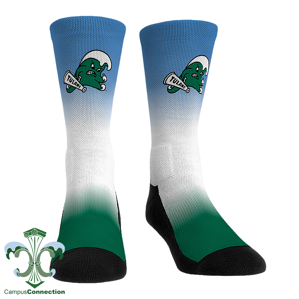 Tulane Dip Dye Socks