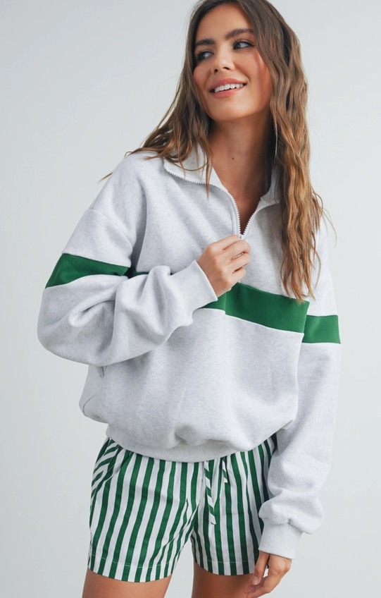 Tulane Shield Two-Toned Half-Zip Sweatshirt