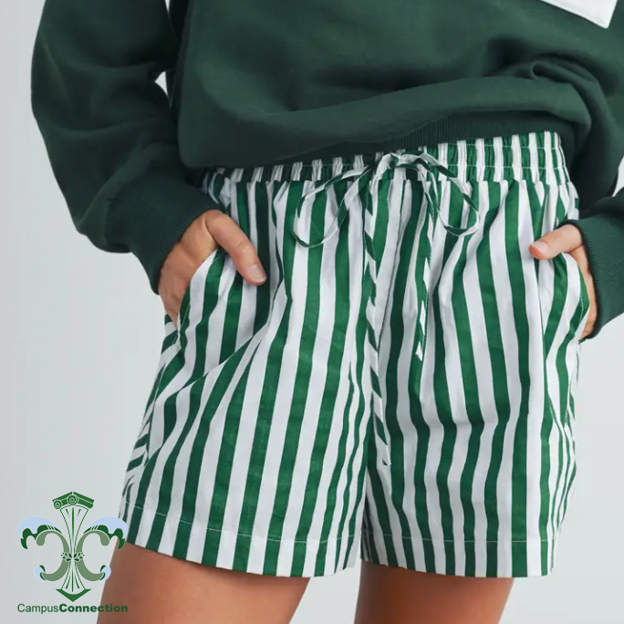 Striped Drawstring Pocket Boxer Shorts