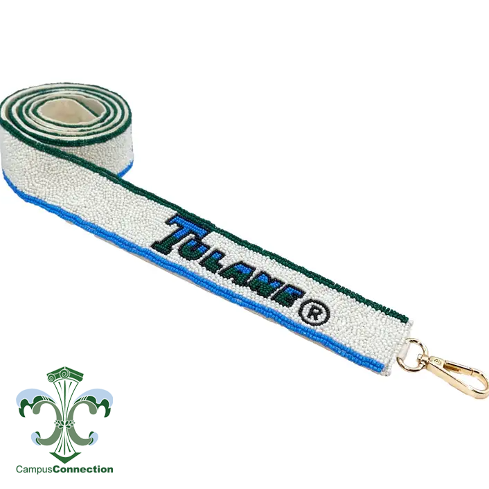 Tulane Wordmark Beaded Purse Strap