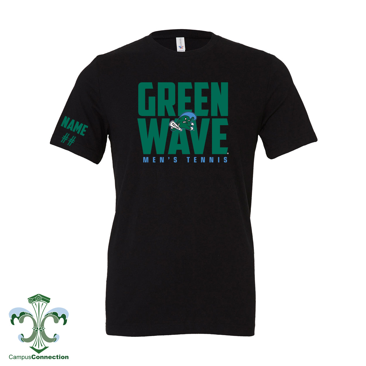 Green Wave Men's Tennis Cotton T-Shirt