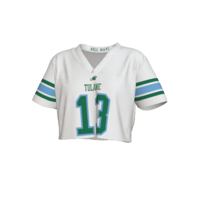 Tulane Player NIL Replica Football Crop Top - White
