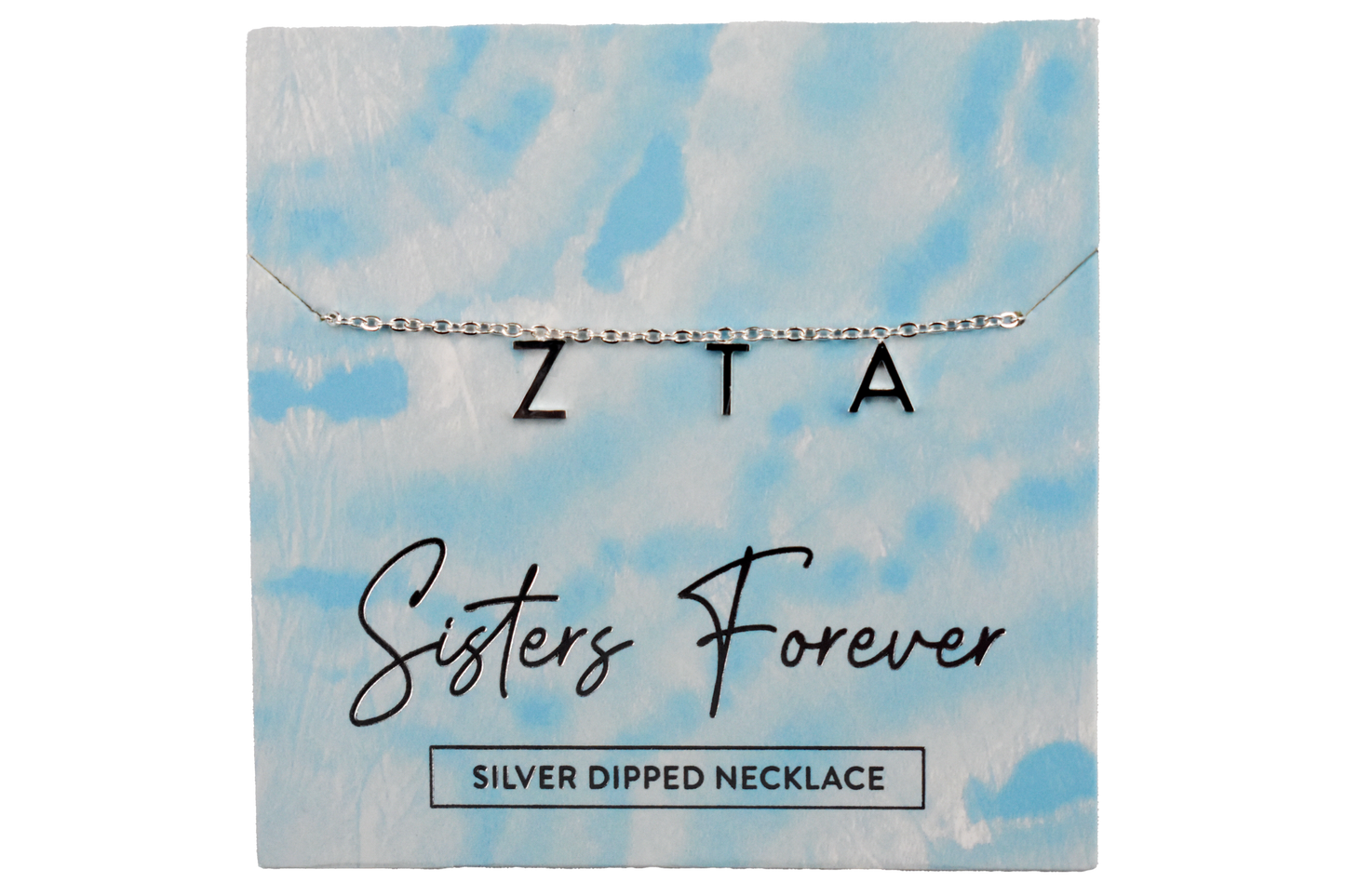 Zeta Tau Alpha Silver Greek Letters Necklace