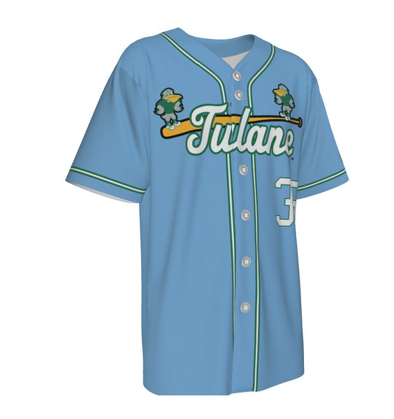 Tulane Player NIL Replica Baseball Jersey 2024 Blue Campus Connection