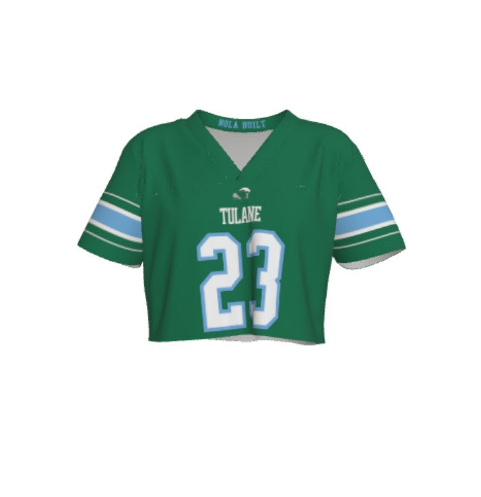 Tulane Replica Customizable Football Crop Top - Green