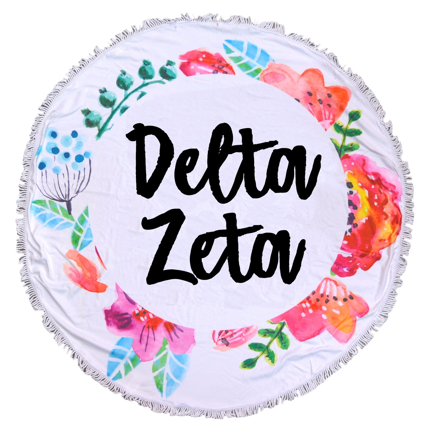Delta Zeta <br> Floral Fringe Towel <br> Blanket