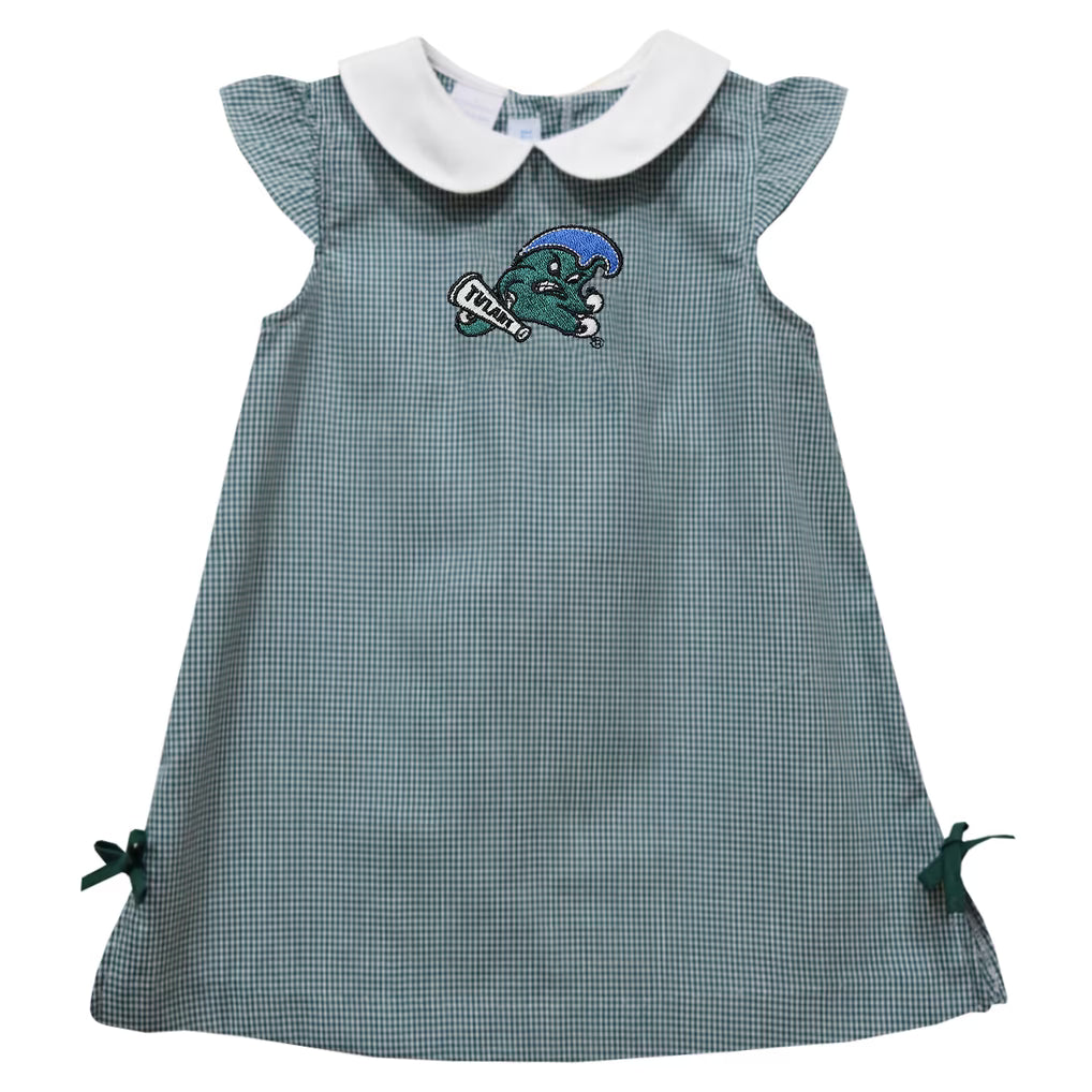 Tulane Toddler Ella Gingham A Line Dress