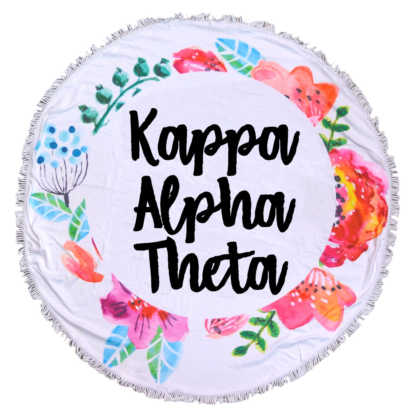 Kappa Alpha Theta <br> Floral Fringe Towel <br> Blanket