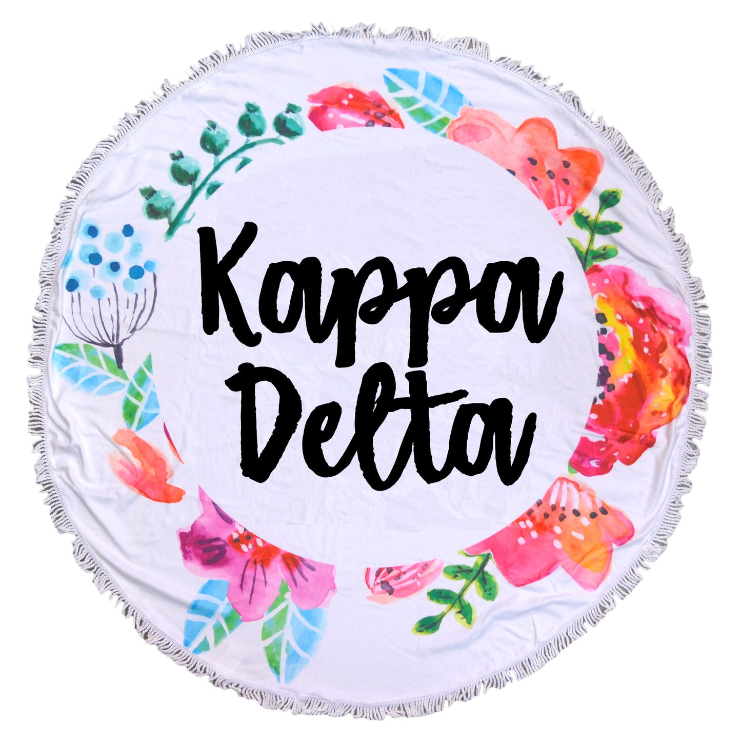 Kappa Delta <br> Floral Fringe Towel <br> Blanket