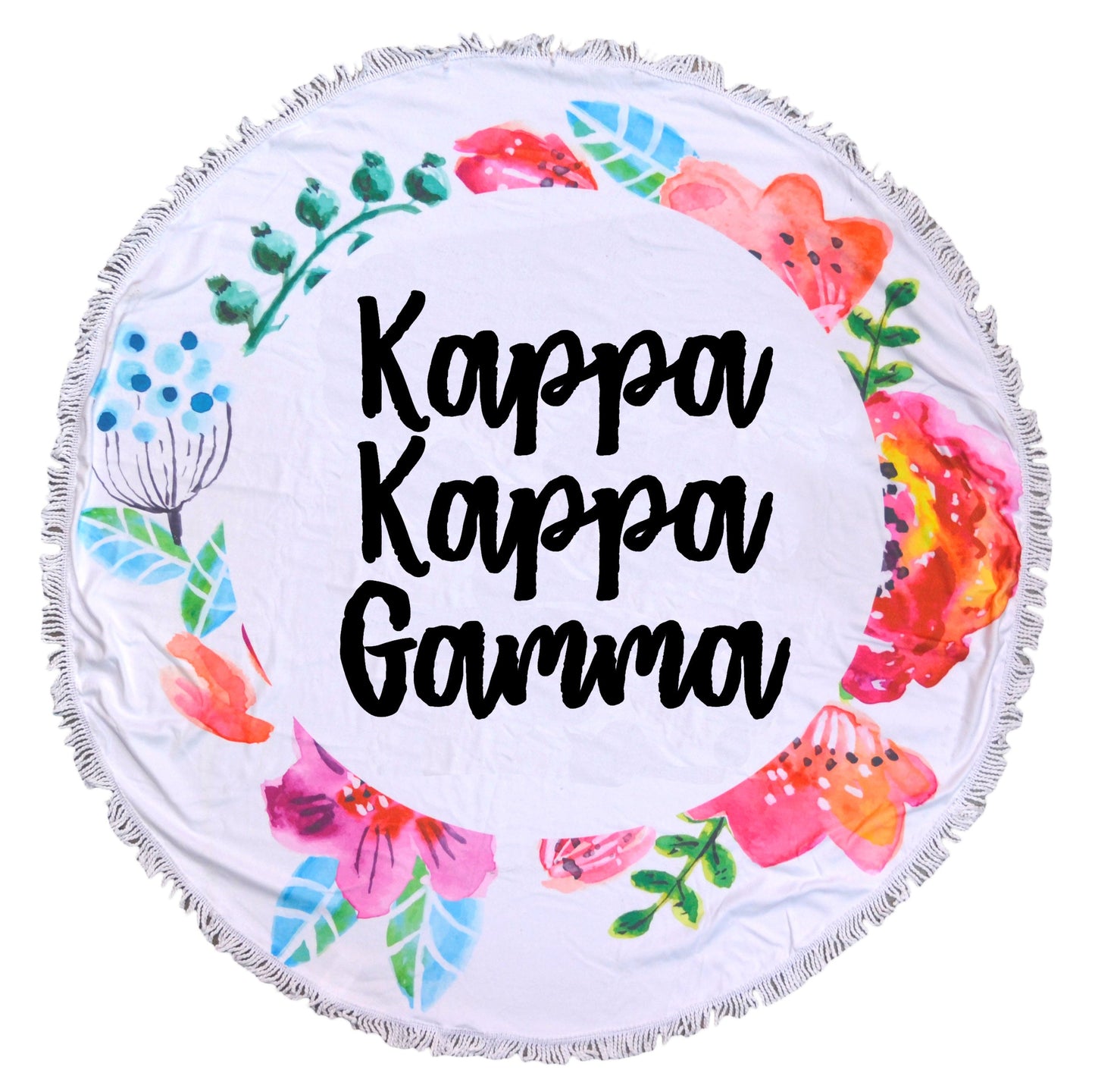 Kappa Kappa Gamma <br> Floral Fringe Towel <br> Blanket