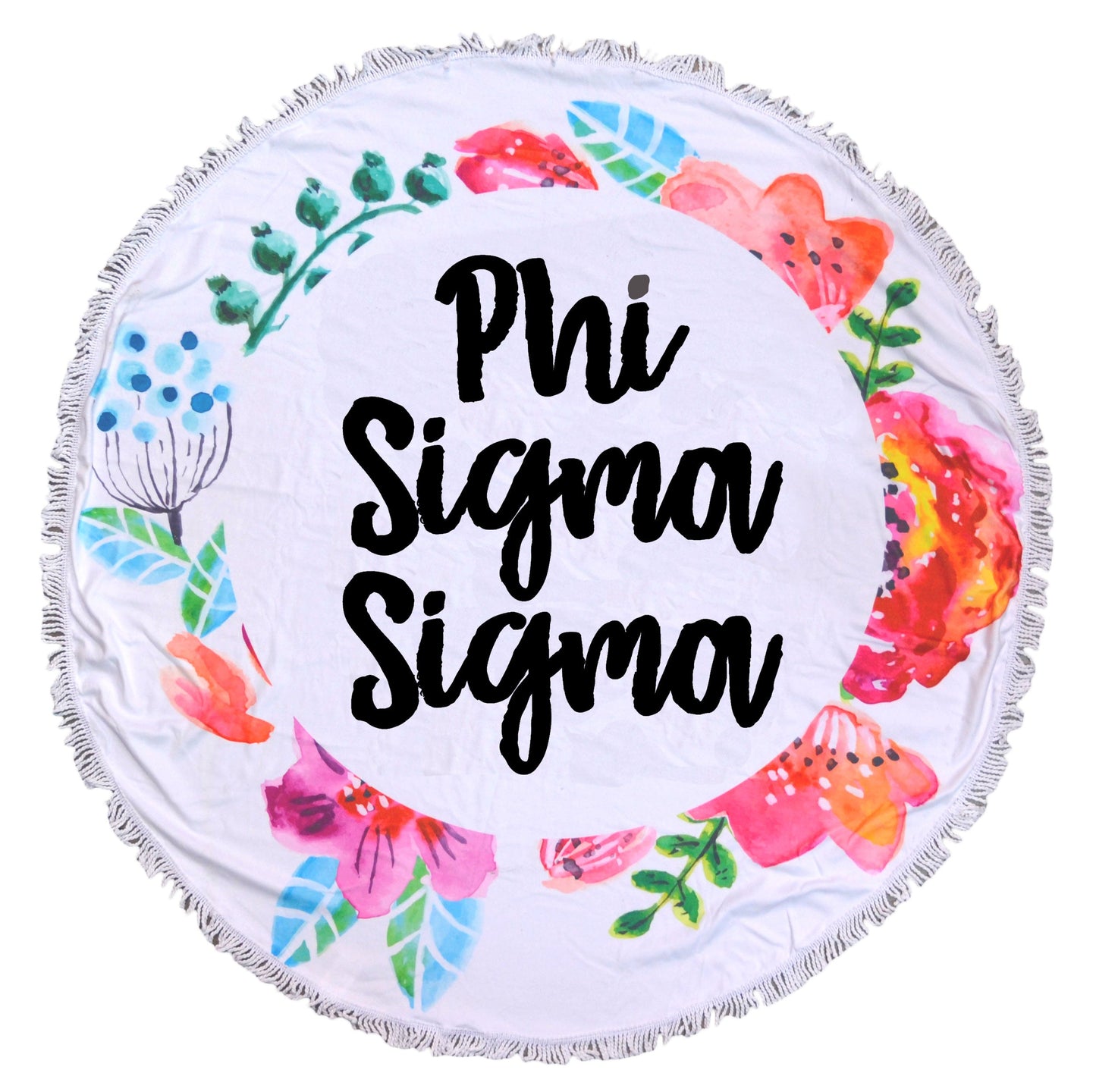 Phi Sigma Sigma <br> Floral Fringe Towel <br> Blanket