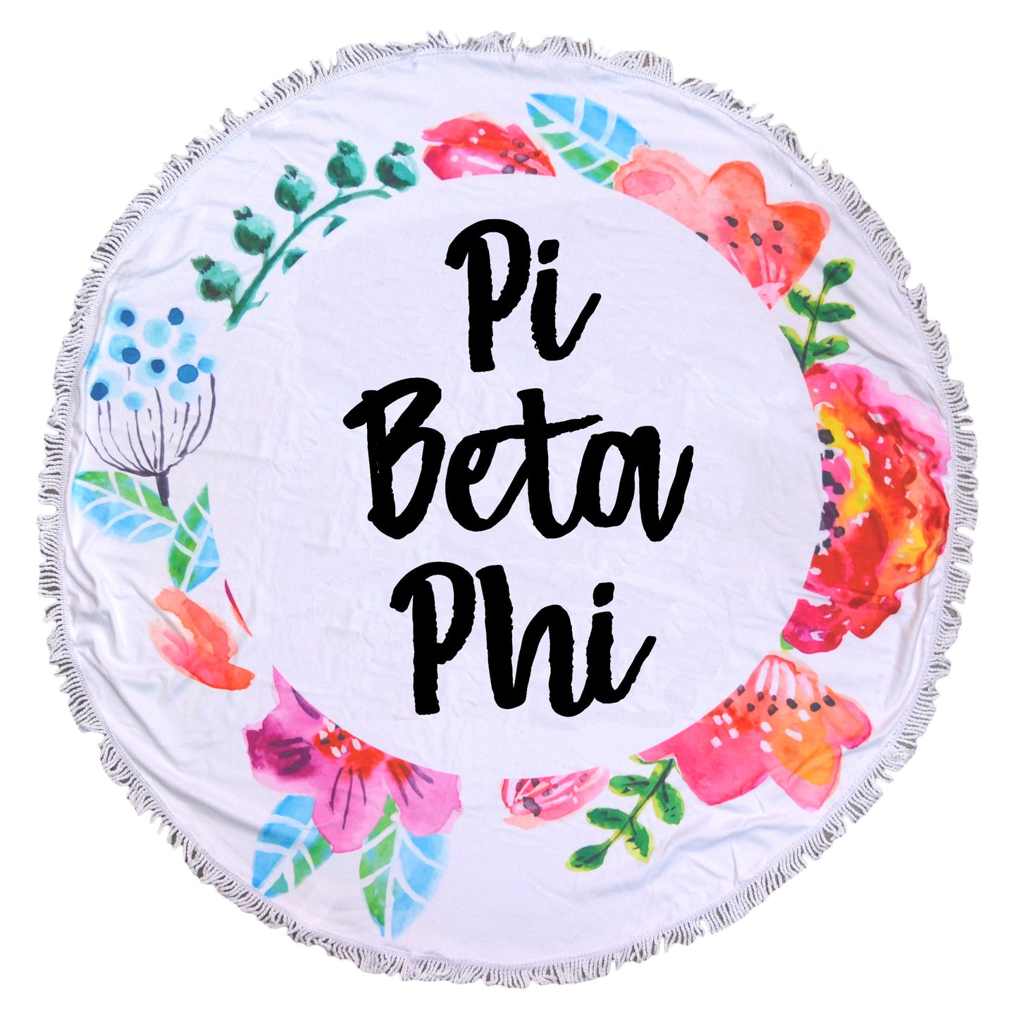 Pi Beta Phi <br> Floral Fringe Towel <br> Blanket