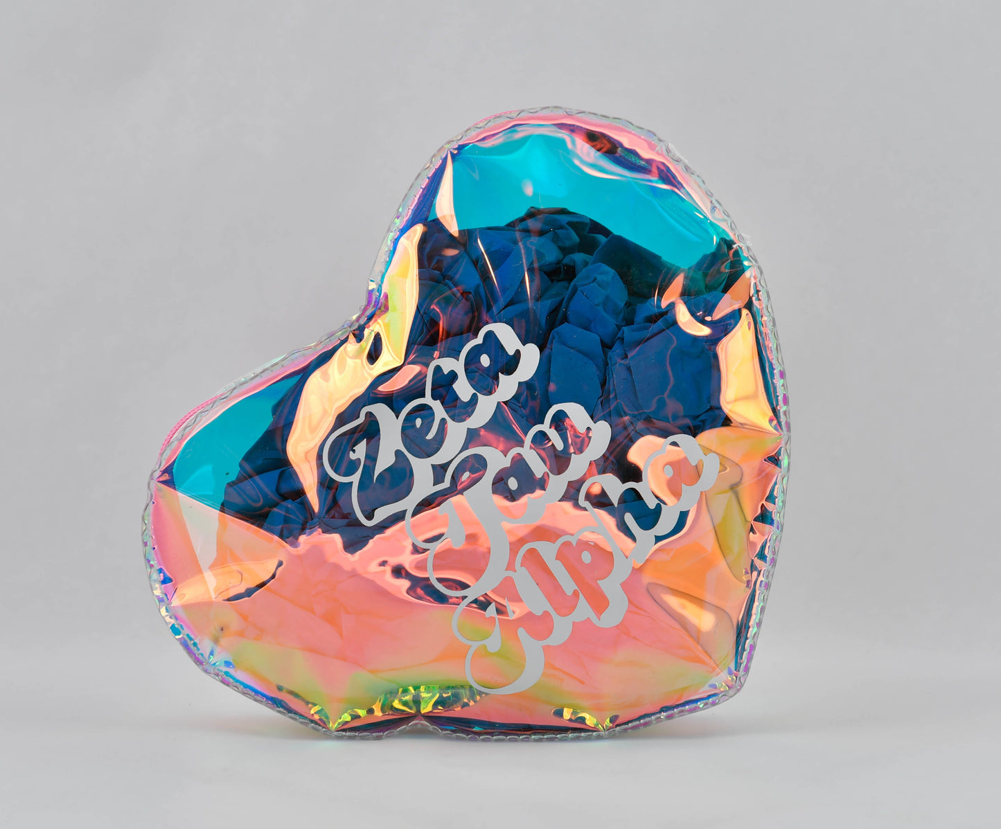 Zeta Tau Alpha Heart Shaped Makeup Bag