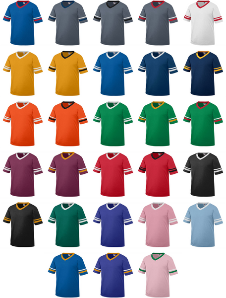 Augusta Sportswear 360 - V-Neck Jersey with Striped Sleeves