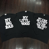 My Big Bad, My Little Hood, My Fam Do Stuff Comfort Colors Long Sleeve Shirts - Campus Connection - Campus Connection - 1