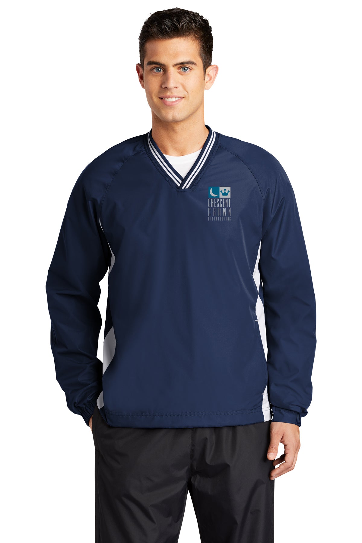 Sport-Tek Tipped V-Neck Raglan Wind Shirt