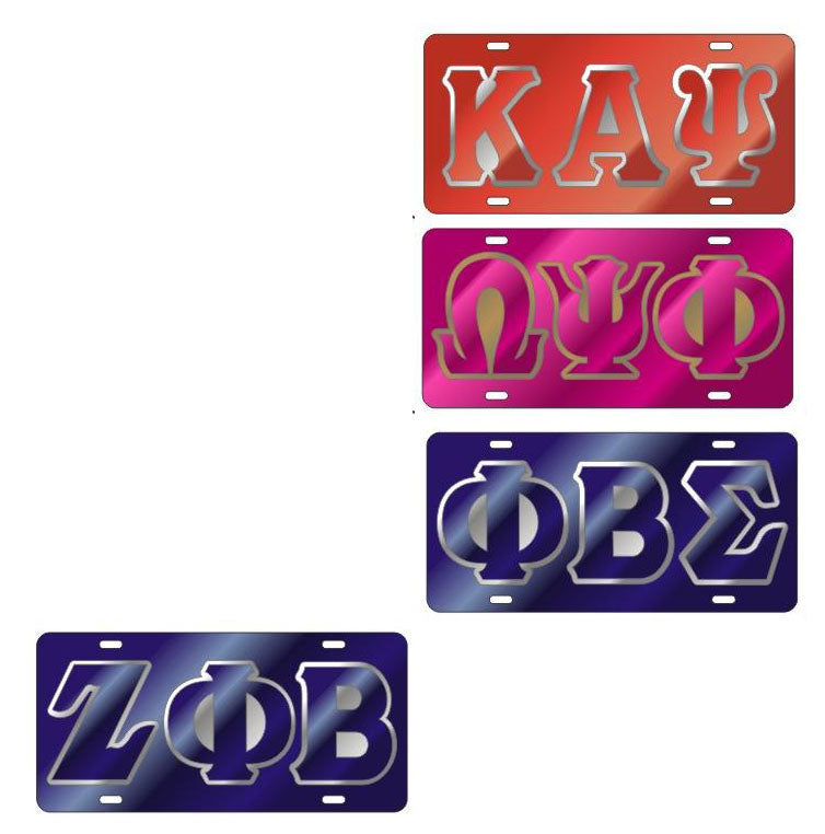 Color Mirror License Plate with Outline