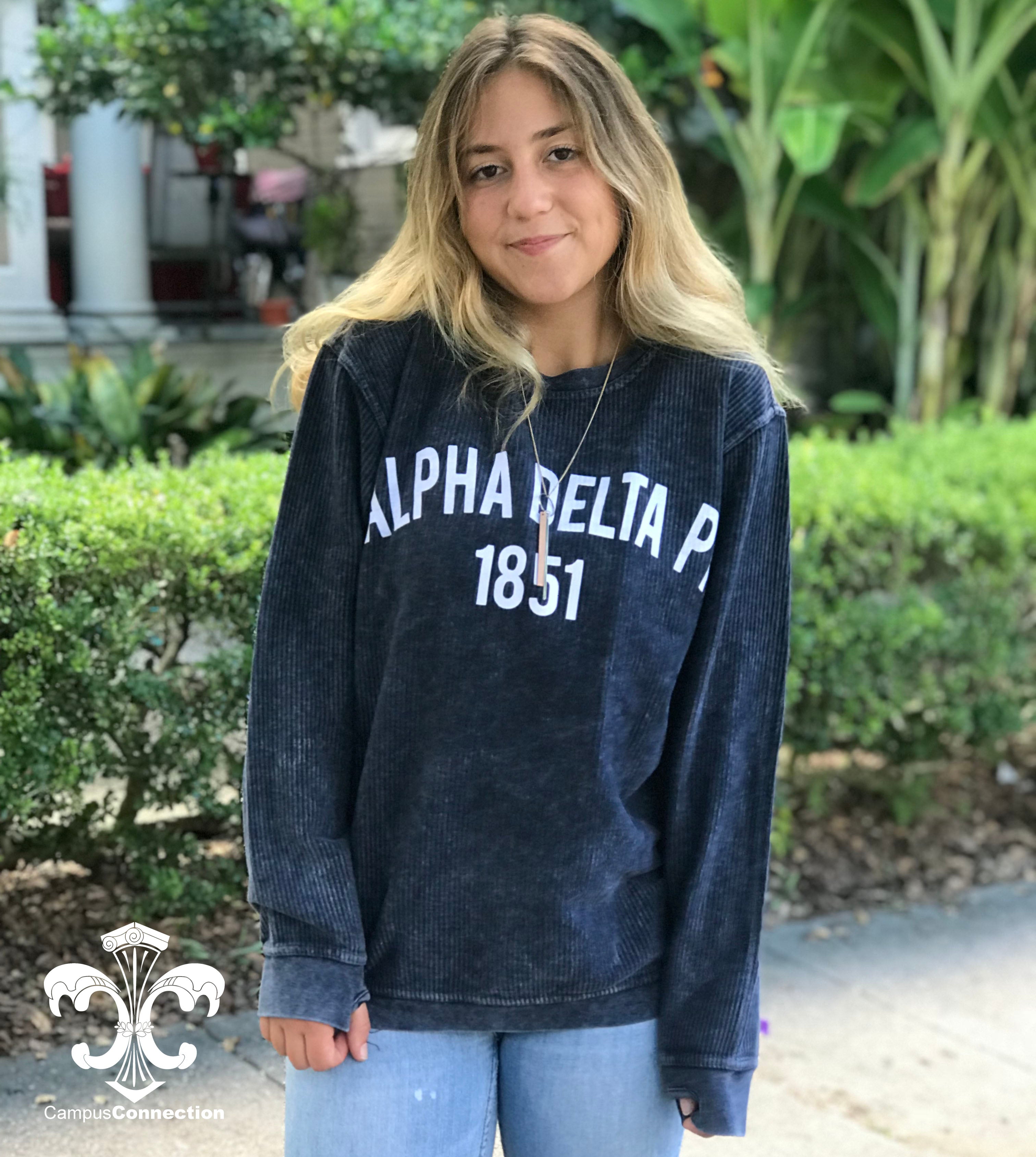 Corded Sorority Crewneck Sweatshirt – Campus Connection