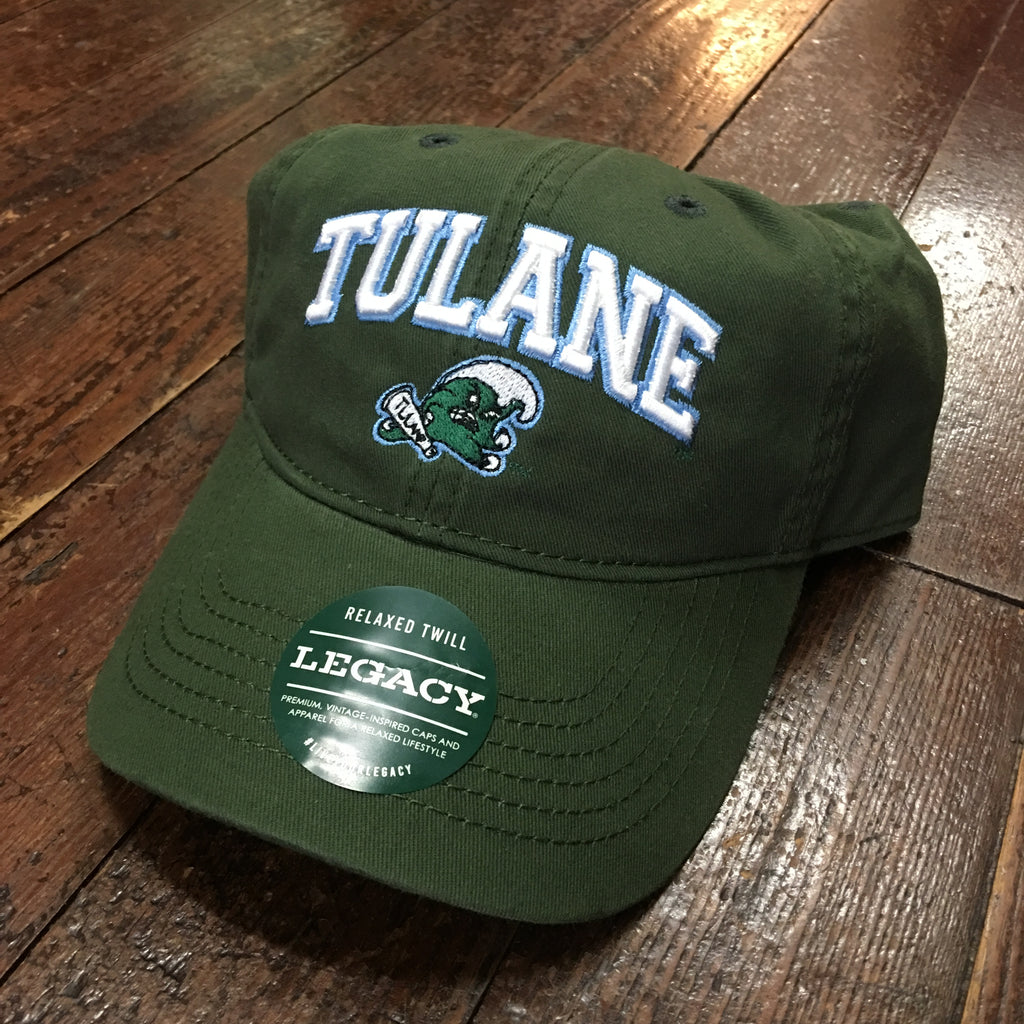 Tulane Angry Wave Hat with Name - Green