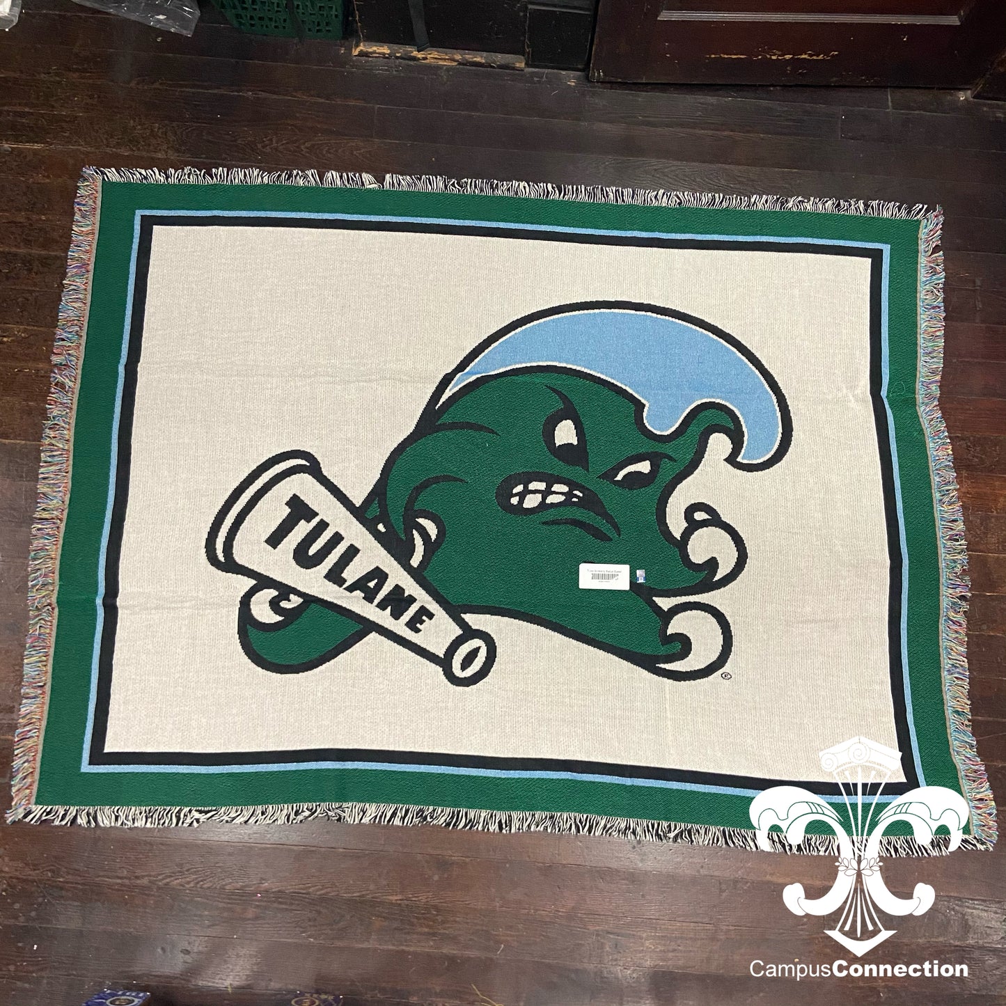 Tulane Angry Wave Afghan Throw Blanket