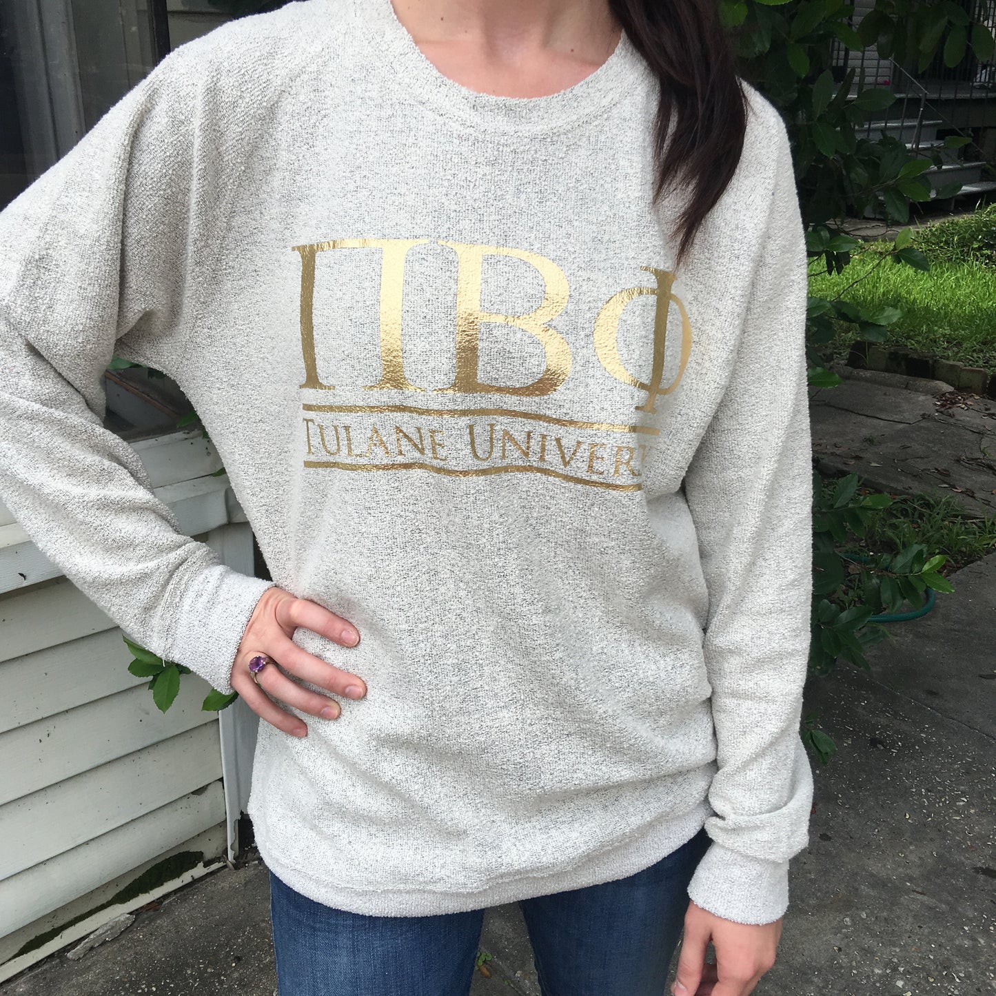 Cozy Fleece Sweatshirt with Classic Bar Design - Campus Connection - Campus Connection - 1