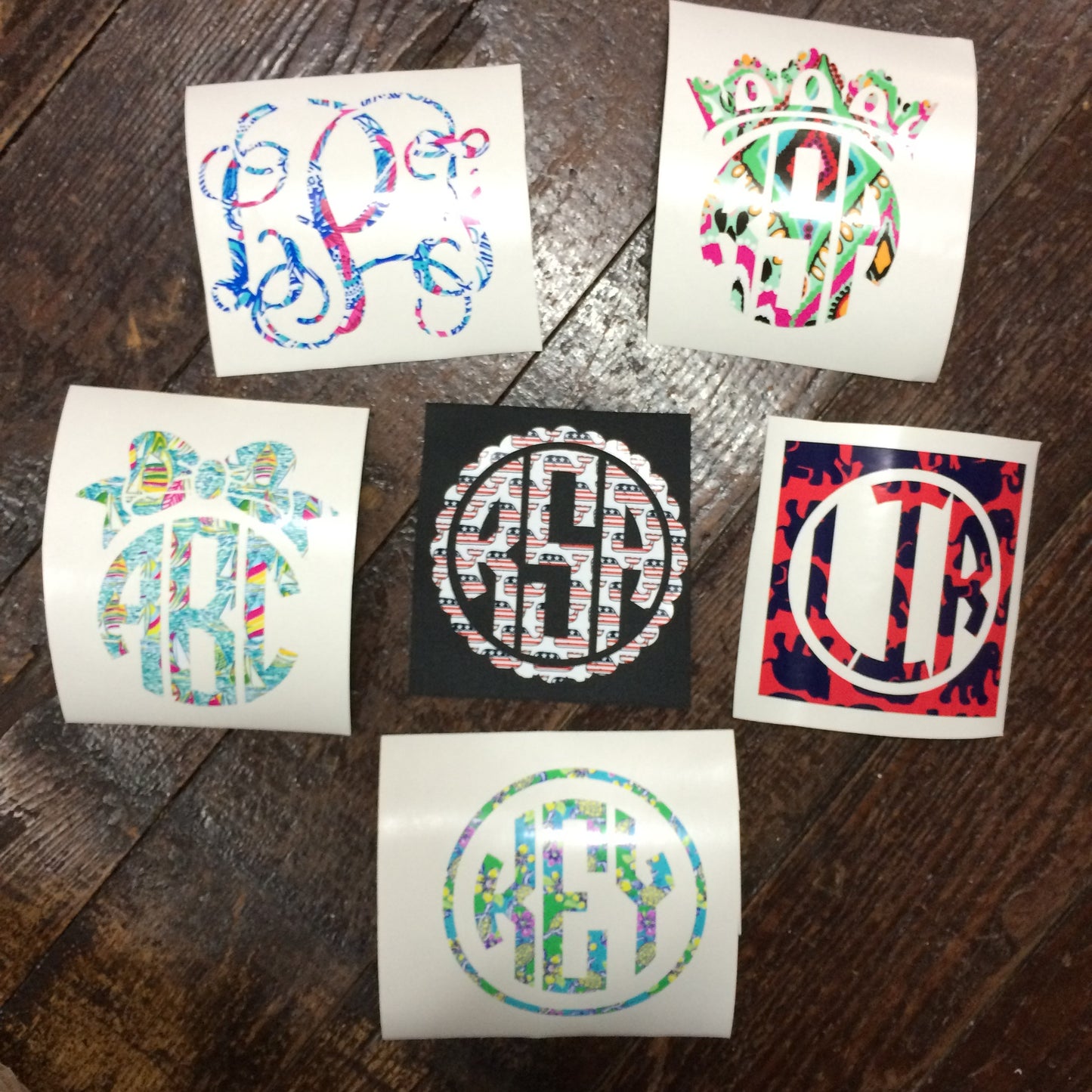 Custom Lilly Pulitzer Monogram Decal Sticker - Campus Connection - Campus Connection - 2