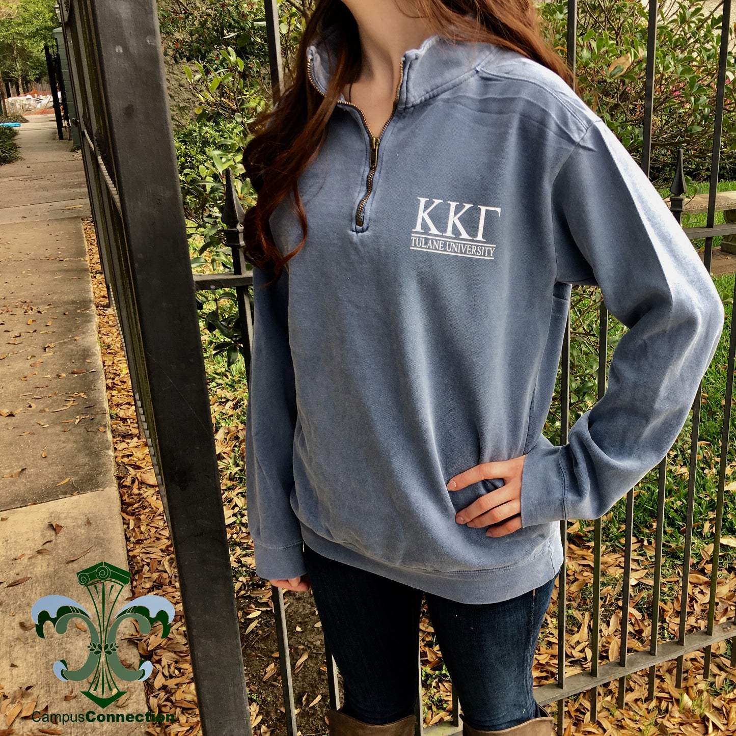 Comfort Colors Quarter Zip Sweatshirt with Classic Bar Design