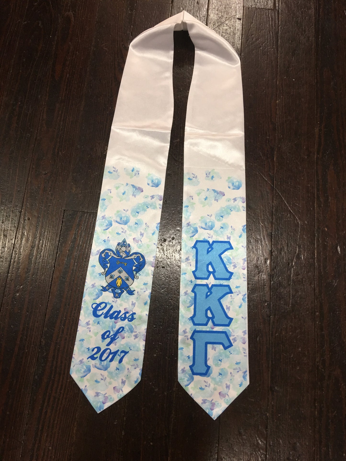 Sorority Class of 2025 Floral Satin Graduation Stole